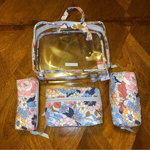 NWT Vera Bradley 4 pcs Cosmetics Aloha Blooms